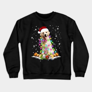 Nova Scotia Duck Tolling Retriever Christmas Dog Light Santa Hat Xmas - Dog Lovers Crewneck Sweatshirt